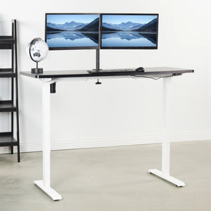 Vivo 60" Wide Standard Electric Adjustable Standing Desk- White Frame-Electric Standing Desks-Vivo-Ergo Standing Desks