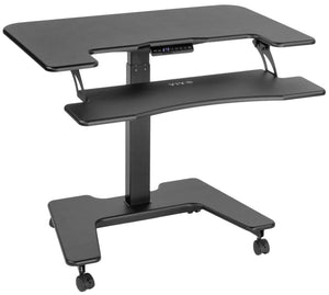 Vivo 36" Wide Compact Electric Adjustable Height Mobile Workstation- Black-Mobile Standing Desks-Vivo-Black-Ergo Standing Desks