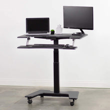 Load image into Gallery viewer, Vivo 36&quot; Wide Compact Electric Adjustable Height Mobile Workstation- Black-Mobile Standing Desks-Vivo-Black-Ergo Standing Desks