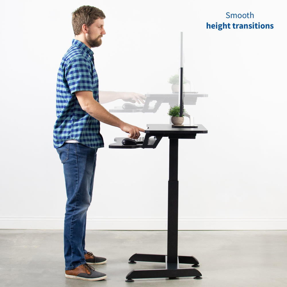 Vivo 32 Wide Compact Electric Adjustable Height Standing Desk- Black –  Ergo Standing Desks