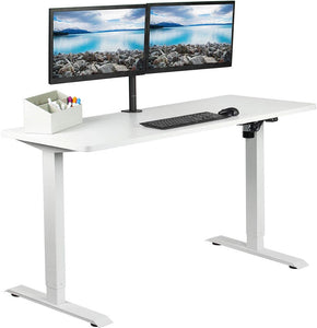 Vivo 60" Wide Standard Electric Adjustable Standing Desk- White Frame-Electric Standing Desks-Vivo-White Top-Ergo Standing Desks