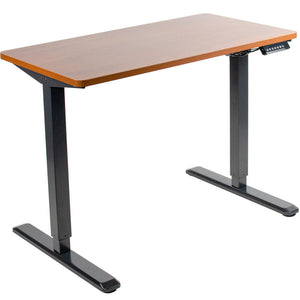 Vivo 43" Wide Electric Adjustable Sit Stand Desk with Memory Presets- Black Frame-Electric Standing Desks-Vivo-Dark Walnut Top-Ergo Standing Desks