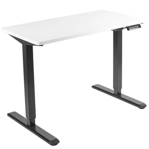 Vivo 43" Wide Electric Adjustable Sit Stand Desk with Memory Presets- Black Frame-Electric Standing Desks-Vivo-White Top-Ergo Standing Desks