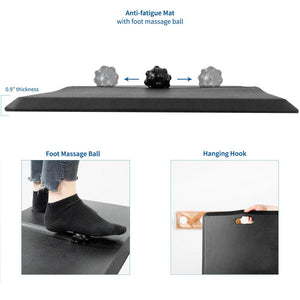 Vivo Memory Foam Standing Desk Floor Mat with Massage Ball-Standing Desk Mat-Vivo-Black-Ergo Standing Desks