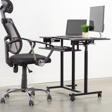 Load image into Gallery viewer, Vivo 35&quot; Wide Compact Adjustable Height Mobile Work Desk- Black-Mobile Standing Desks-Vivo-Black-Ergo Standing Desks