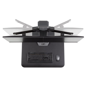 Innovative Winston-E Workstation Electric Dual Monitor Standing Desk Converter-Electric Standing Desks-Innovative-Gray Duotone-Ergo Standing Desks