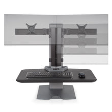 Load image into Gallery viewer, Innovative Winston-E Workstation Electric Dual Monitor Standing Desk Converter-Electric Standing Desks-Innovative-Gray Duotone-Ergo Standing Desks