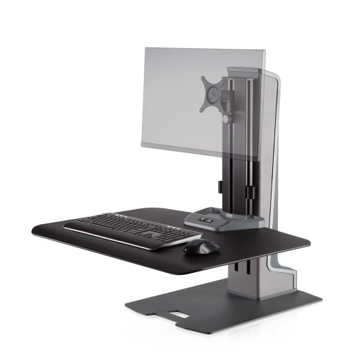 Innovative Winston-E Workstation Electric Single Monitor Standing Desk Converter-Electric Standing Desks-Innovative-Gray Duotone-Ergo Standing Desks