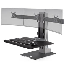 Load image into Gallery viewer, Innovative Winston-E Workstation Electric Triple Monitor Standing Desk Converter-Electric Standing Desks-Innovative-Gray Duotone-Ergo Standing Desks