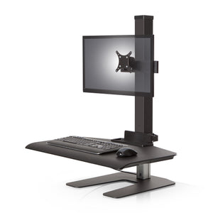 Innovative Winston Workstation Single Monitor Adjustable Standing Desk Converter-Standing Desk Converters-Innovative-Vista Black-Compact 17" x 30"-Ergo Standing Desks