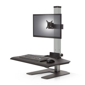 Innovative Winston Workstation Single Monitor Adjustable Standing Desk Converter-Standing Desk Converters-Innovative-Silver-Compact 17" x 30"-Ergo Standing Desks