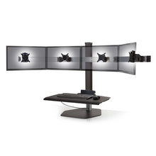 Load image into Gallery viewer, Innovative Winston Workstation Quad Monitor Adjustable Standing Desk Converter-Standing Desk Converters-Innovative-Vista Black-Compact 17&quot; x 30&quot;-Ergo Standing Desks
